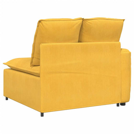 Modulär soffa armstöd ändmodul med dynor ljusgul 100 cm