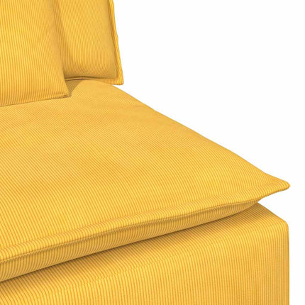 Modulär soffa armstöd ändmodul med dynor ljusgul 100 cm