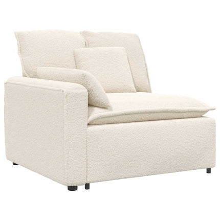 Modulär soffa armstödsändmodul med kuddar gräddvit 100 cm