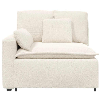 Modulär soffa armstödsändmodul med kuddar gräddvit 100 cm