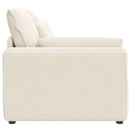 Modulär soffa armstödsändmodul med kuddar gräddvit 100 cm