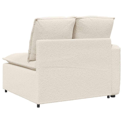 Modulär soffa armstödsändmodul med kuddar gräddvit 100 cm