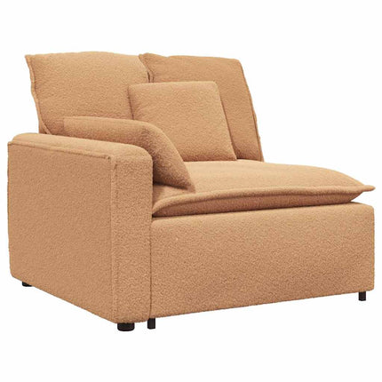 Modulär soffa armstödsändmodul med dynor beige 100 cm