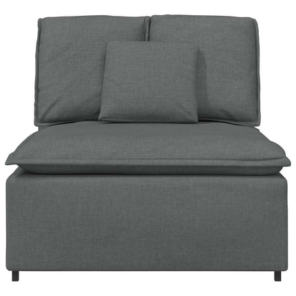 Modulär mittmodul för soffa med dynor mörkgrå 100 cm