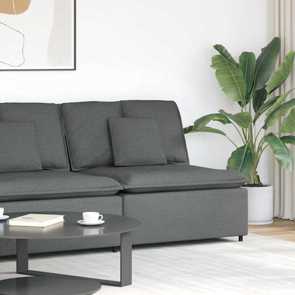 Modulär mittmodul för soffa med dynor mörkgrå 100 cm