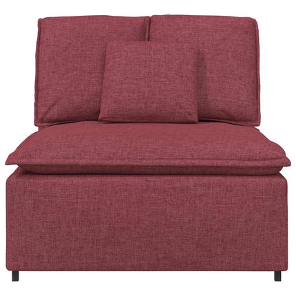 Modulär mittmodul för soffa med kuddar vinröd 100 cm