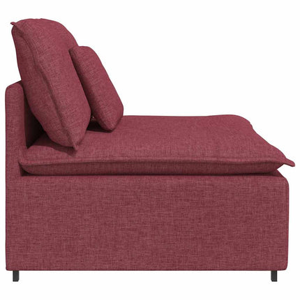 Modulär mittmodul för soffa med kuddar vinröd 100 cm
