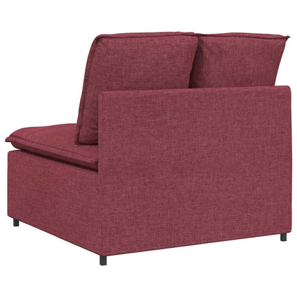 Modulär mittmodul för soffa med kuddar vinröd 100 cm
