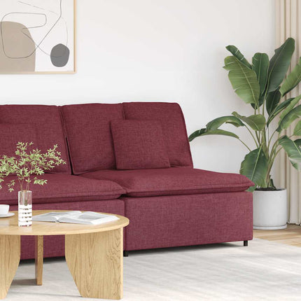 Modulär mittmodul för soffa med kuddar vinröd 100 cm