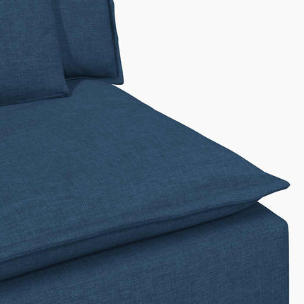 Modulär soffmodul i mitten med dynor blå 100 cm