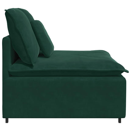Modulär mittmodul för soffa med dynor mörkgrön 100 cm