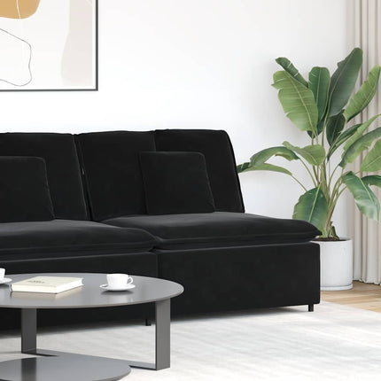 Modulär soffmodul i mitten med dynor svart 100 cm