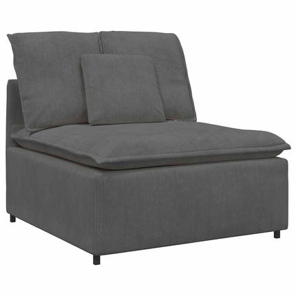 Modulär mittmodul för soffa med dynor mörkgrå 100 cm