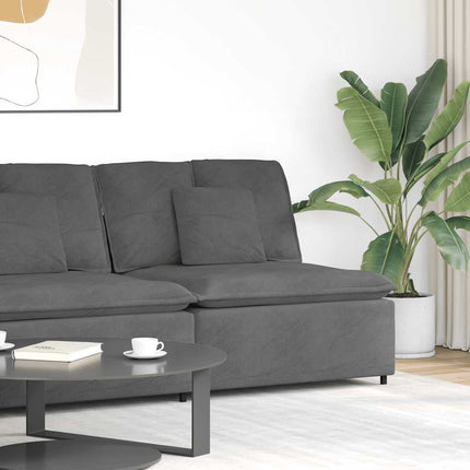 Modulär mittmodul för soffa med dynor mörkgrå 100 cm