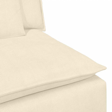 Modulär soffmodul i mitten med kuddar gräddvit 100 cm