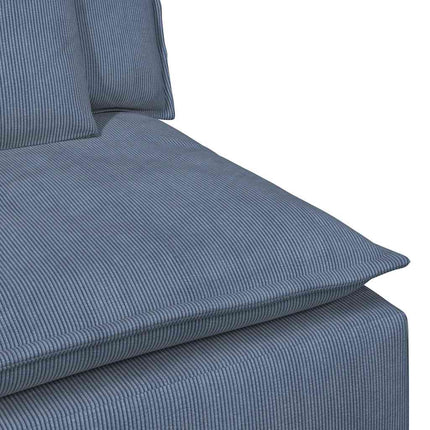 Modulär soffmodul i mitten med dynor blå 100 cm