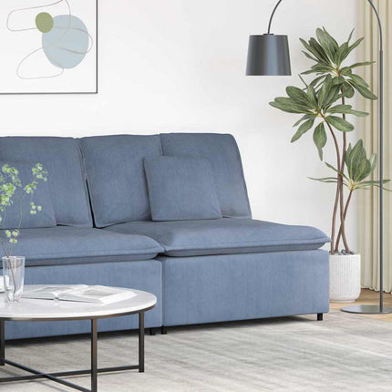 Modulär soffmodul i mitten med dynor blå 100 cm