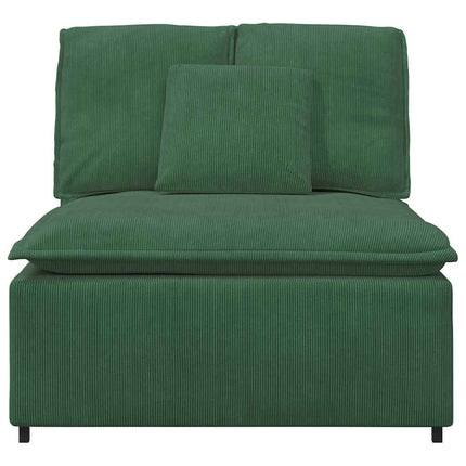 Modulär soffmodul med kuddar mörkgrön 100 cm
