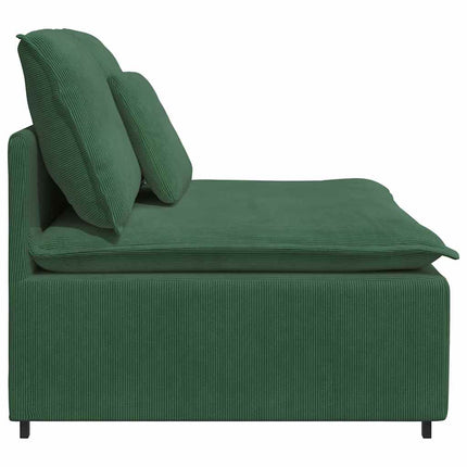 Modulär soffmodul med kuddar mörkgrön 100 cm
