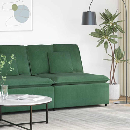 Modulär soffmodul med kuddar mörkgrön 100 cm