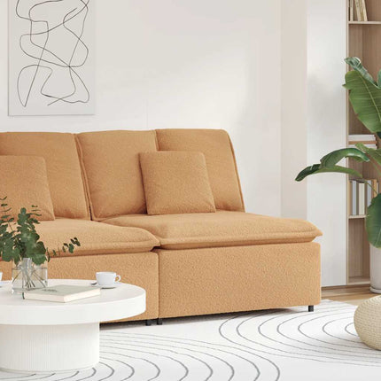 Modulär mittmodul för soffa med dynor beige 100 cm