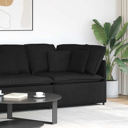 Modulär hörnmodul för soffa med dynor svart 100 cm