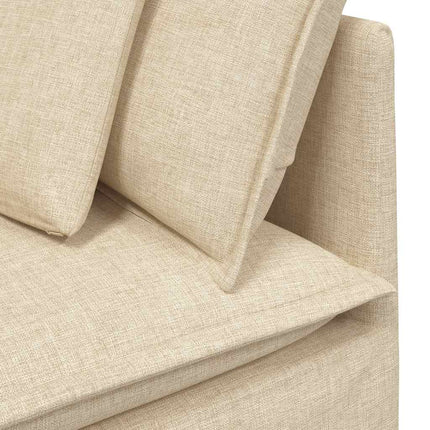 Modulär hörnmodul för soffa med kuddar cremefärgad 100 cm