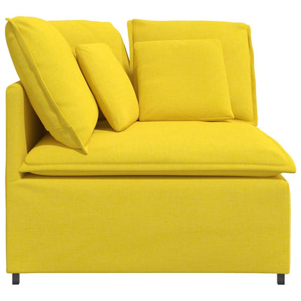 Hörnmodul till soffa med dynor ljusgul 100 cm