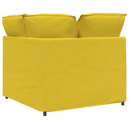 Hörnmodul till soffa med dynor ljusgul 100 cm
