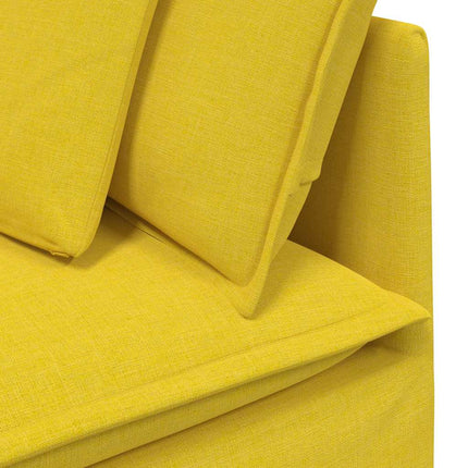 Hörnmodul till soffa med dynor ljusgul 100 cm