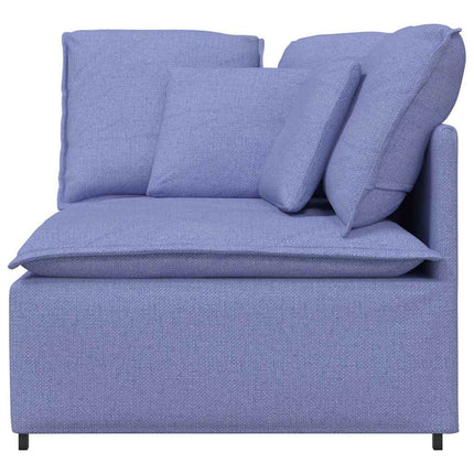 Hörnmodul för soffa med kuddar Jeans blå 100 cm
