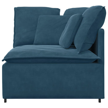 Hörnmodul för soffa med dynor blå 100 cm