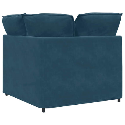 Hörnmodul för soffa med dynor blå 100 cm