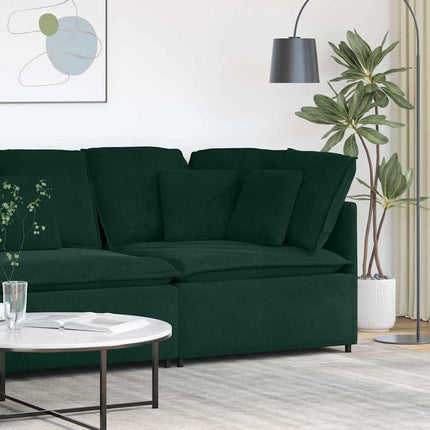 Hörnmodul för soffmodul med dynor mörkgrön 100 cm