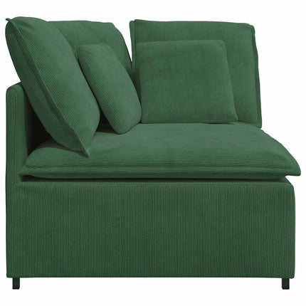 Modulär hörnmodul för soffa med dynor mörkgrön 100 cm