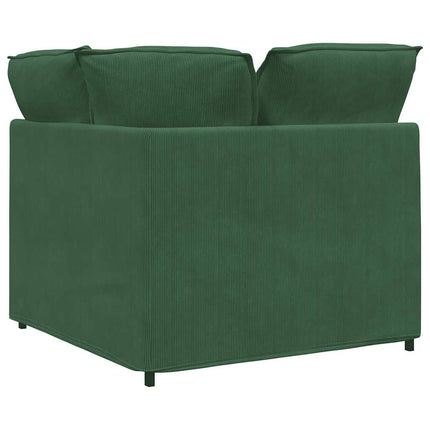Modulär hörnmodul för soffa med dynor mörkgrön 100 cm