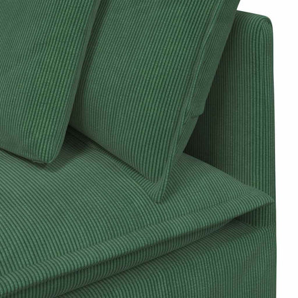 Modulär hörnmodul för soffa med dynor mörkgrön 100 cm
