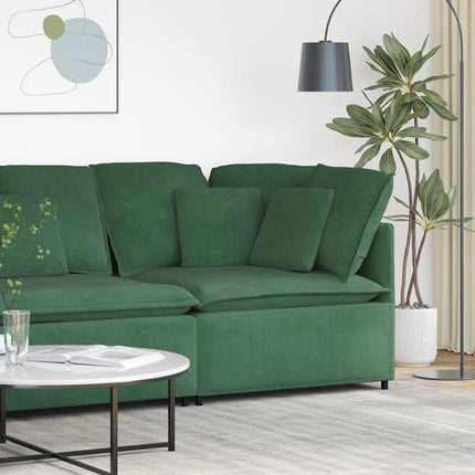 Modulär hörnmodul för soffa med dynor mörkgrön 100 cm