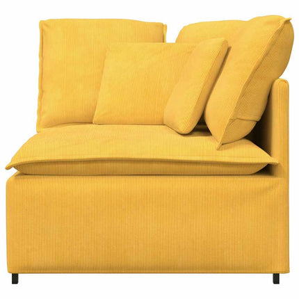 Hörnmodul till soffa med dynor ljusgul 100 cm