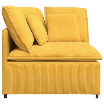 Hörnmodul till soffa med dynor ljusgul 100 cm