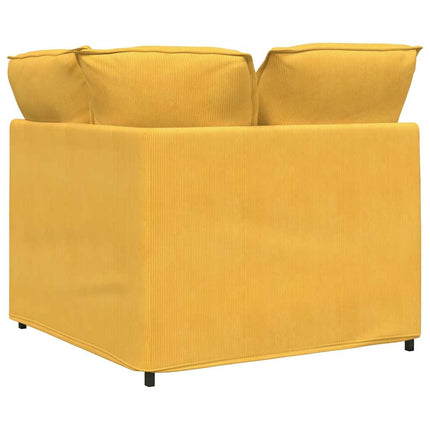 Hörnmodul till soffa med dynor ljusgul 100 cm