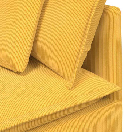 Hörnmodul till soffa med dynor ljusgul 100 cm