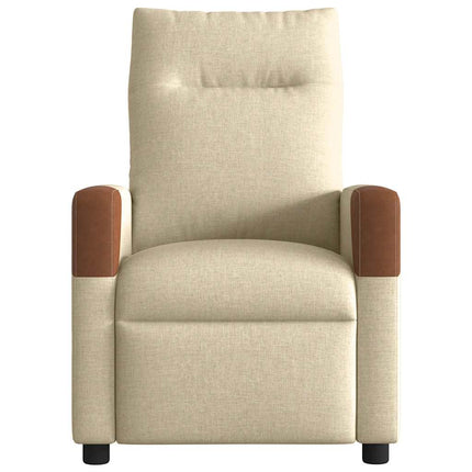 Massagefåtölj gräddvit tyg