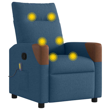 Massagefåtölj blå tyg