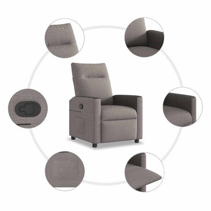 Reclinerfåtölj taupe tyg