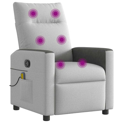 Massagefåtölj molngrå tyg