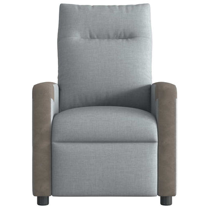 Reclinerfåtölj ljusgrå tyg