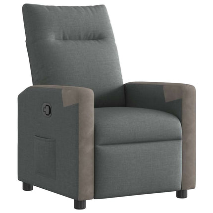 Reclinerfåtölj mörkgrå tyg