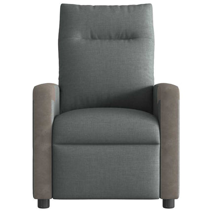 Reclinerfåtölj mörkgrå tyg