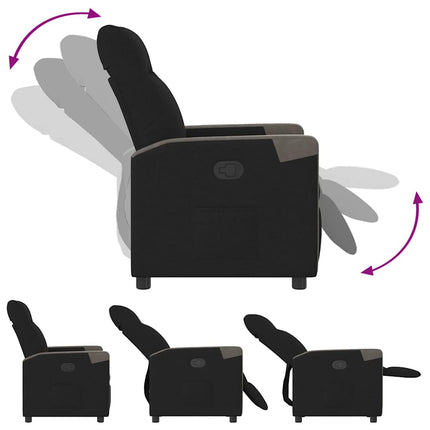 Reclinerfåtölj svart tyg